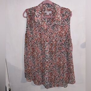 Plus Sized Women’s Chiffon Blouse Tank Top Soft and Lightweight 2X